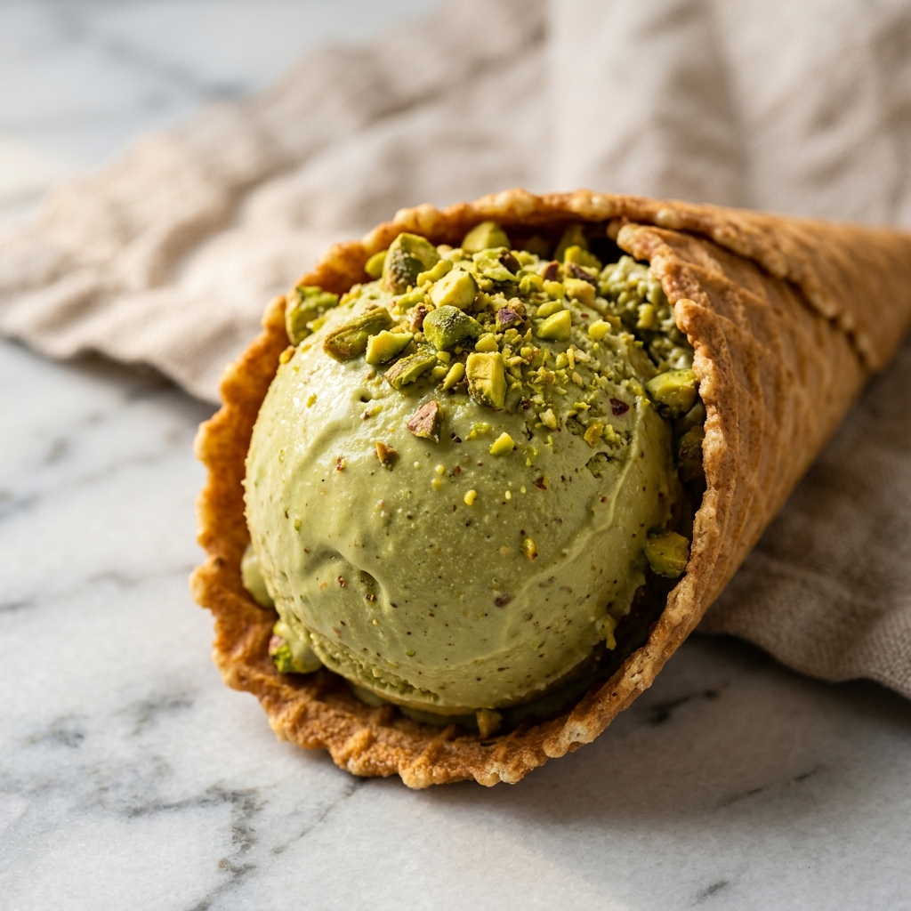 Pistachio gelato artigianale — GIÓVA Gelato Αρκούδι